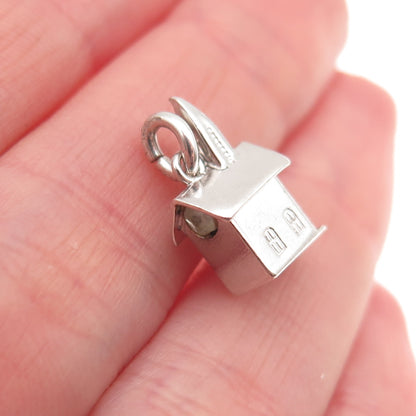 925 Sterling Silver Antique Art Deco Stanhope Church Prayer 3D Mini Pendant