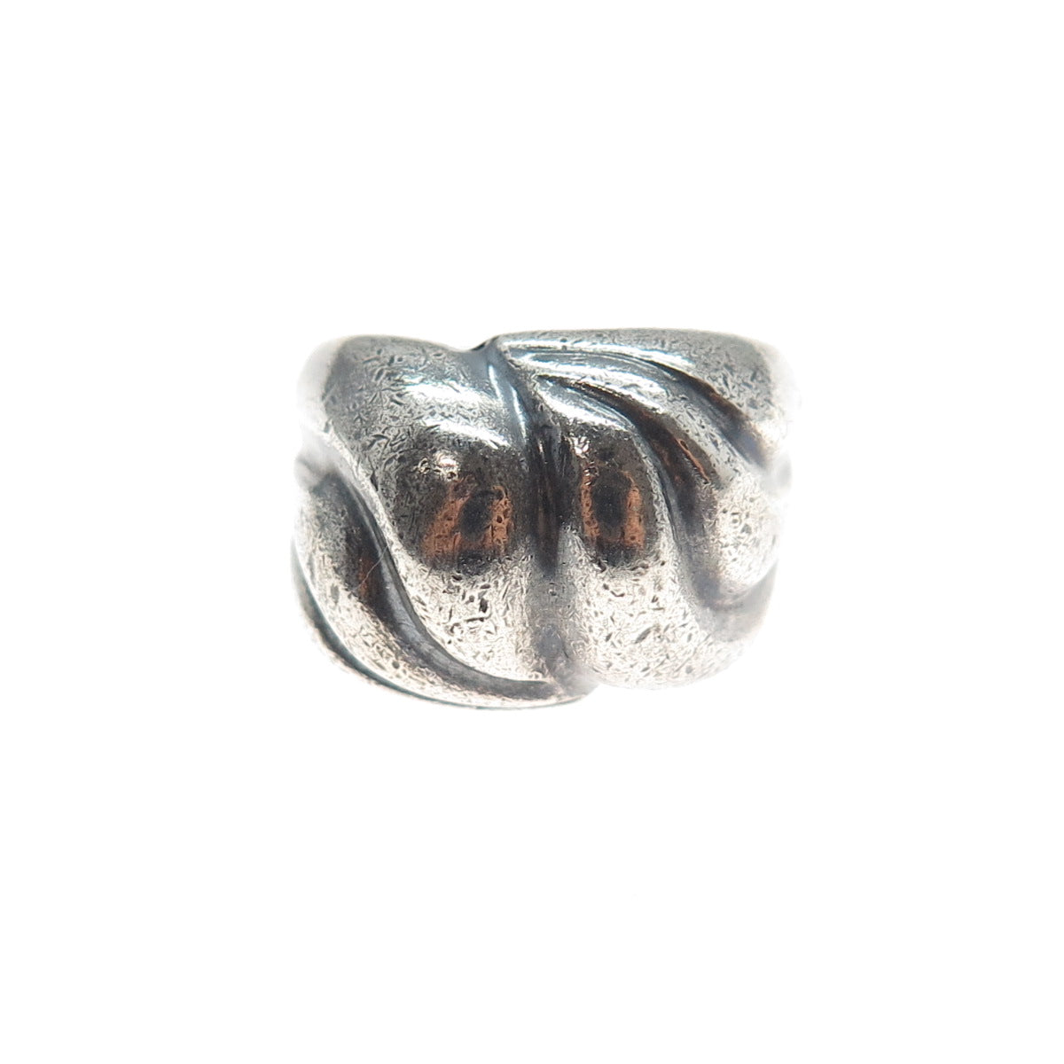 925 Sterling Silver Vintage Mexico Modernist Oxidized Ring Size 7.5