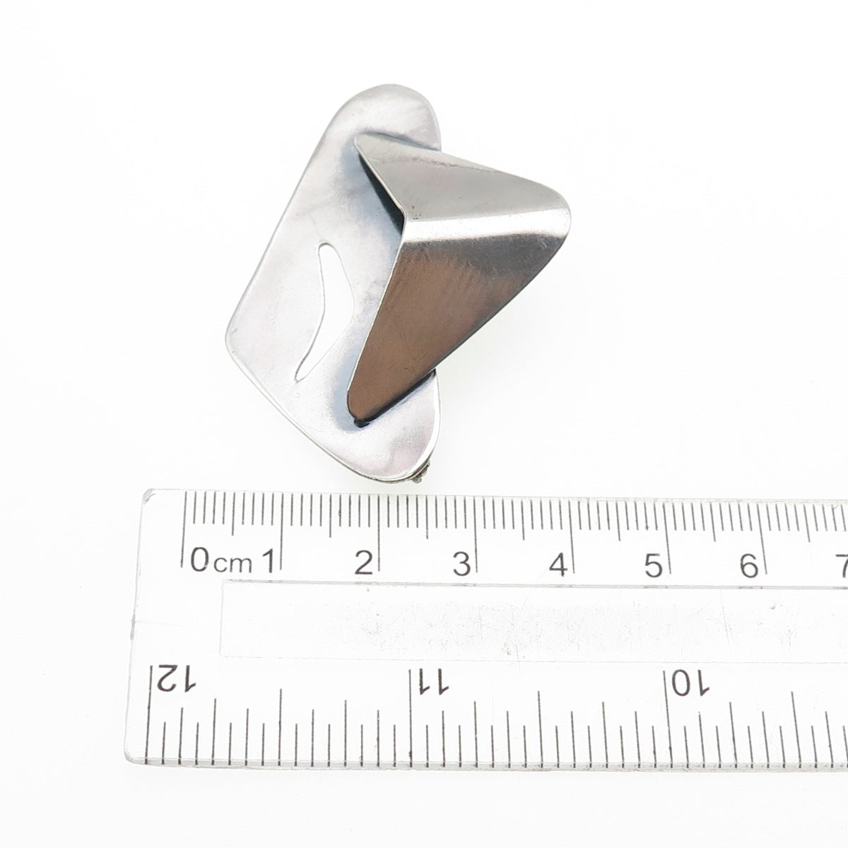 925 Sterling Silver Vintage Modernist Oxidized Pin Brooch