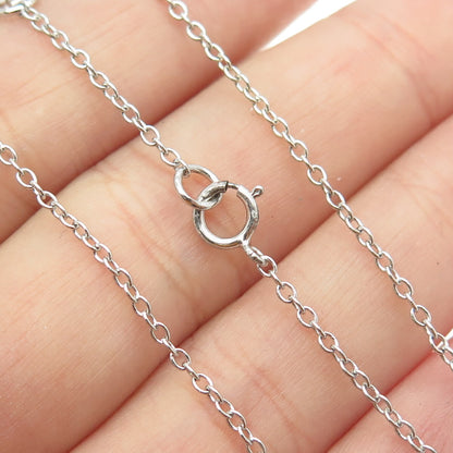 925 Sterling Silver Cable Chain Necklace 16-18"