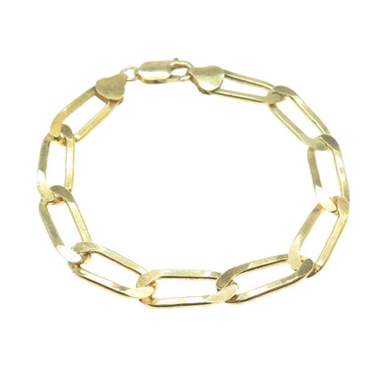 925 Sterling Silver Gold Plated Italy Paperclip Link Bracelet 6.75"