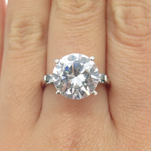 LAUREN G. ADAMS 925 Sterling Silver Vintage C Z Engagement Ring Size 8