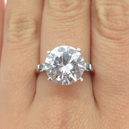 LAUREN G. ADAMS 925 Sterling Silver Vintage C Z Engagement Ring Size 8