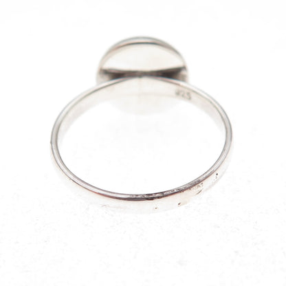 925 Sterling Silver Vintage Real Cabochon Hematite Ring Size 5.75