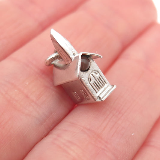 925 Sterling Silver Antique Art Deco Stanhope Church Prayer 3D Mini Pendant