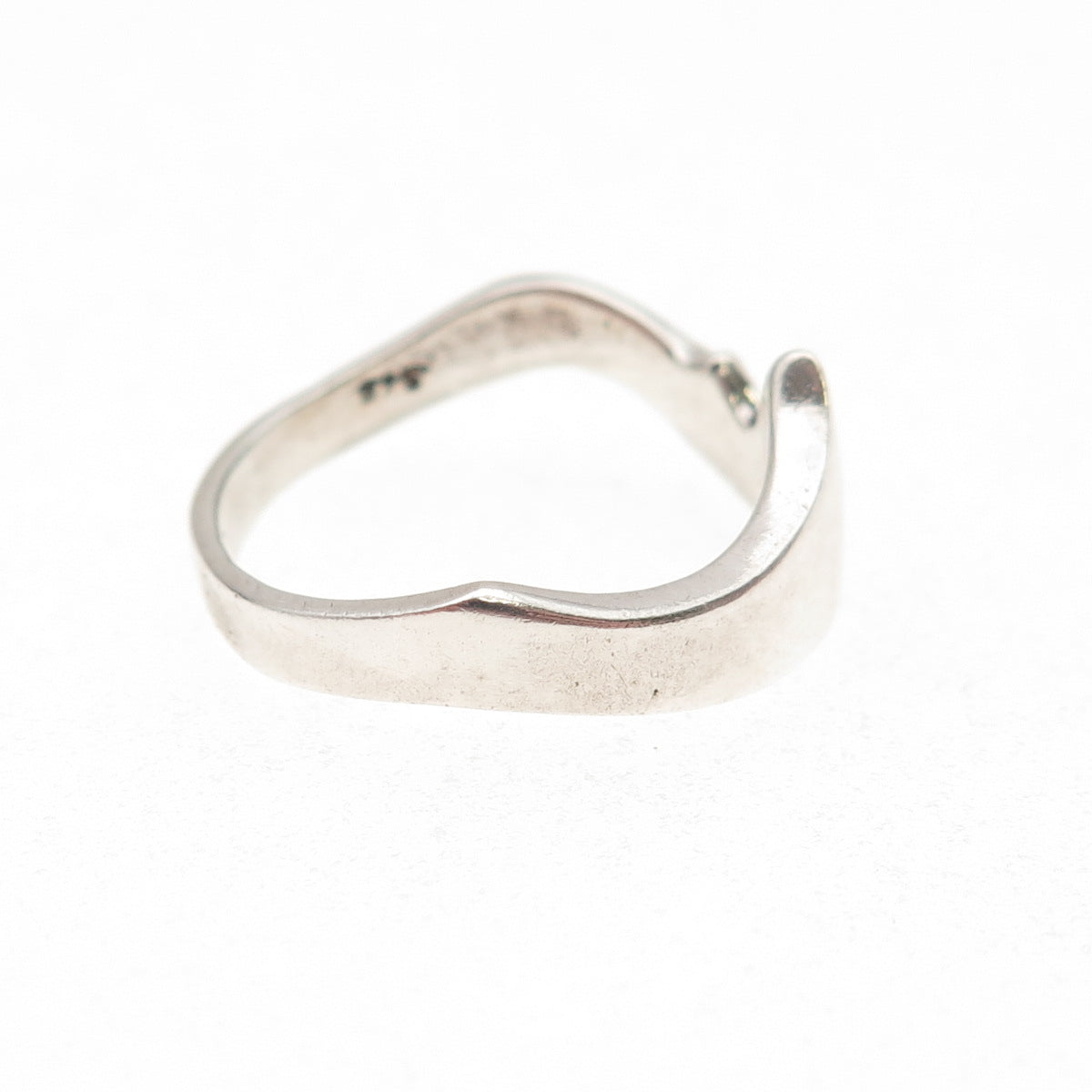 925 Sterling Silver Vintage Modernist Mountains Ring Size 7.75