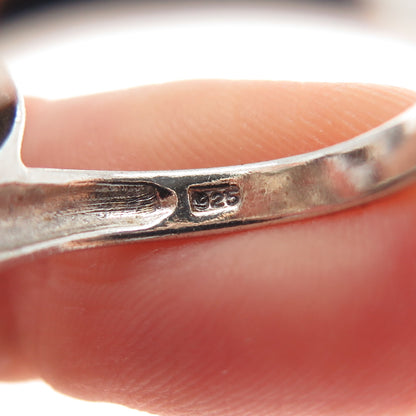 CHAPAL ZENRAY 925 Sterling Silver Vintage Family Hearts Oxidized Ring Size 8