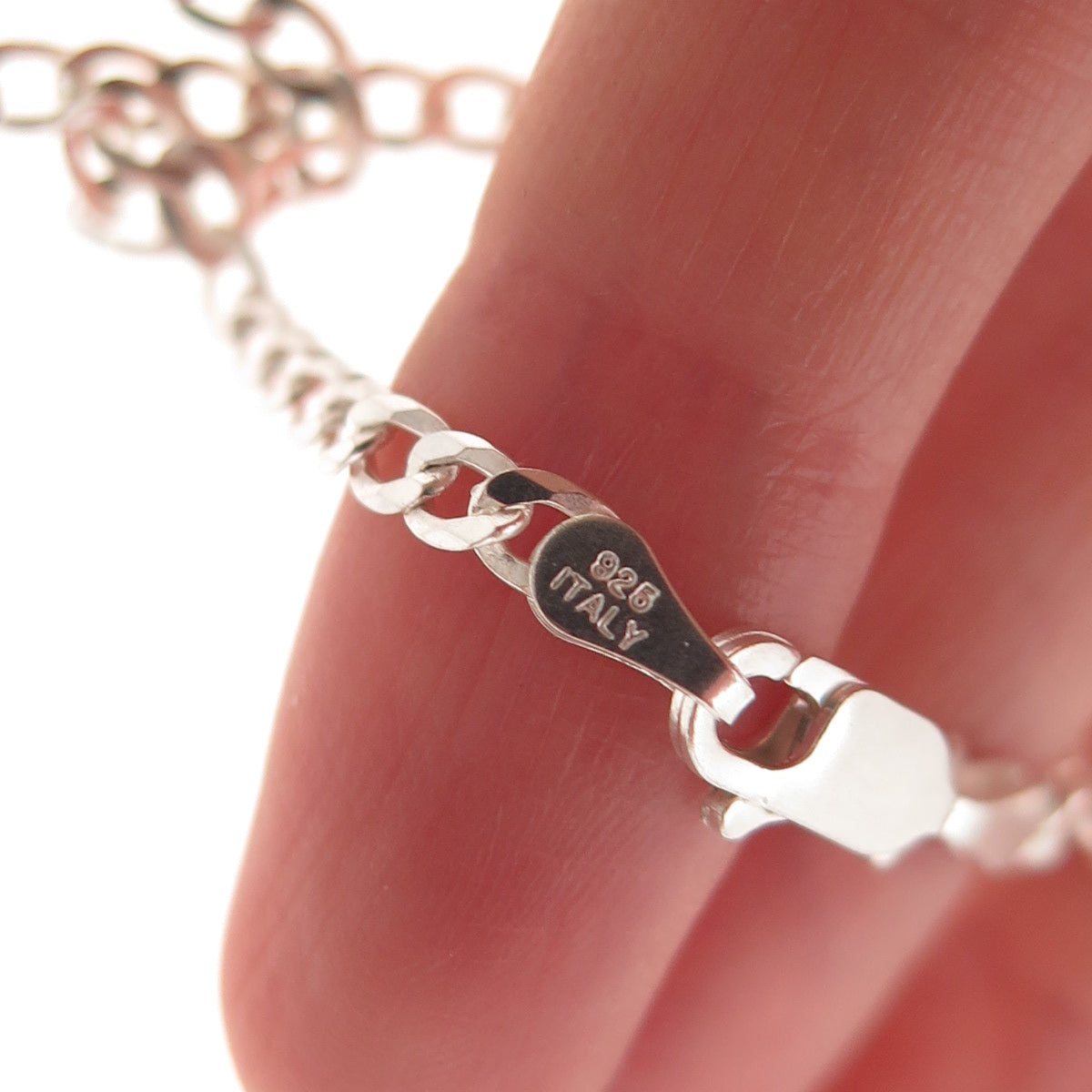 P. Lux 925 Sterling Silver Italy Curb Chain Necklace 20"