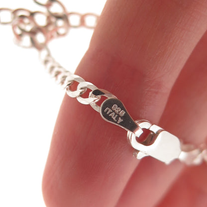 P. Lux 925 Sterling Silver Italy Curb Chain Necklace 20"