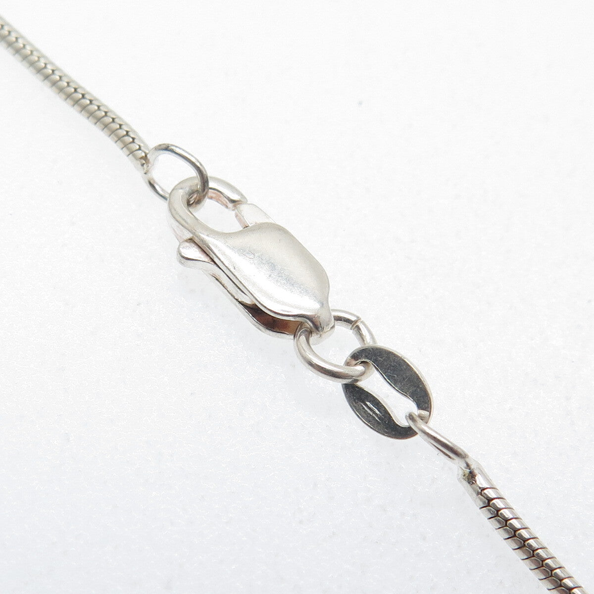 925 Sterling Silver Vintage Real Cabochon Azurite Snake Chain Necklace 16"