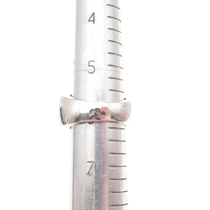 925 Sterling Silver Vintage Spain Modernist Ribbed Oxidized Ring Size 6