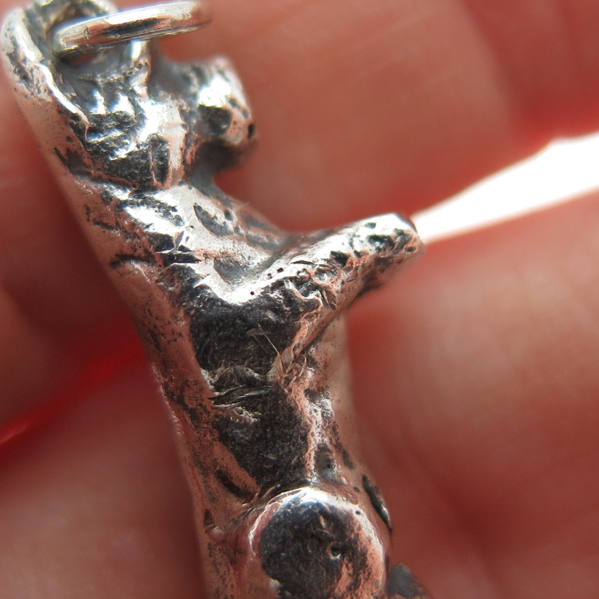 925 Sterling Silver Vintage Dog Oxidized 3D Charm Pendant