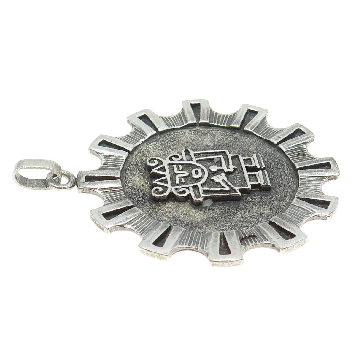 925 Sterling Silver Vintage Tribal Man Pendant