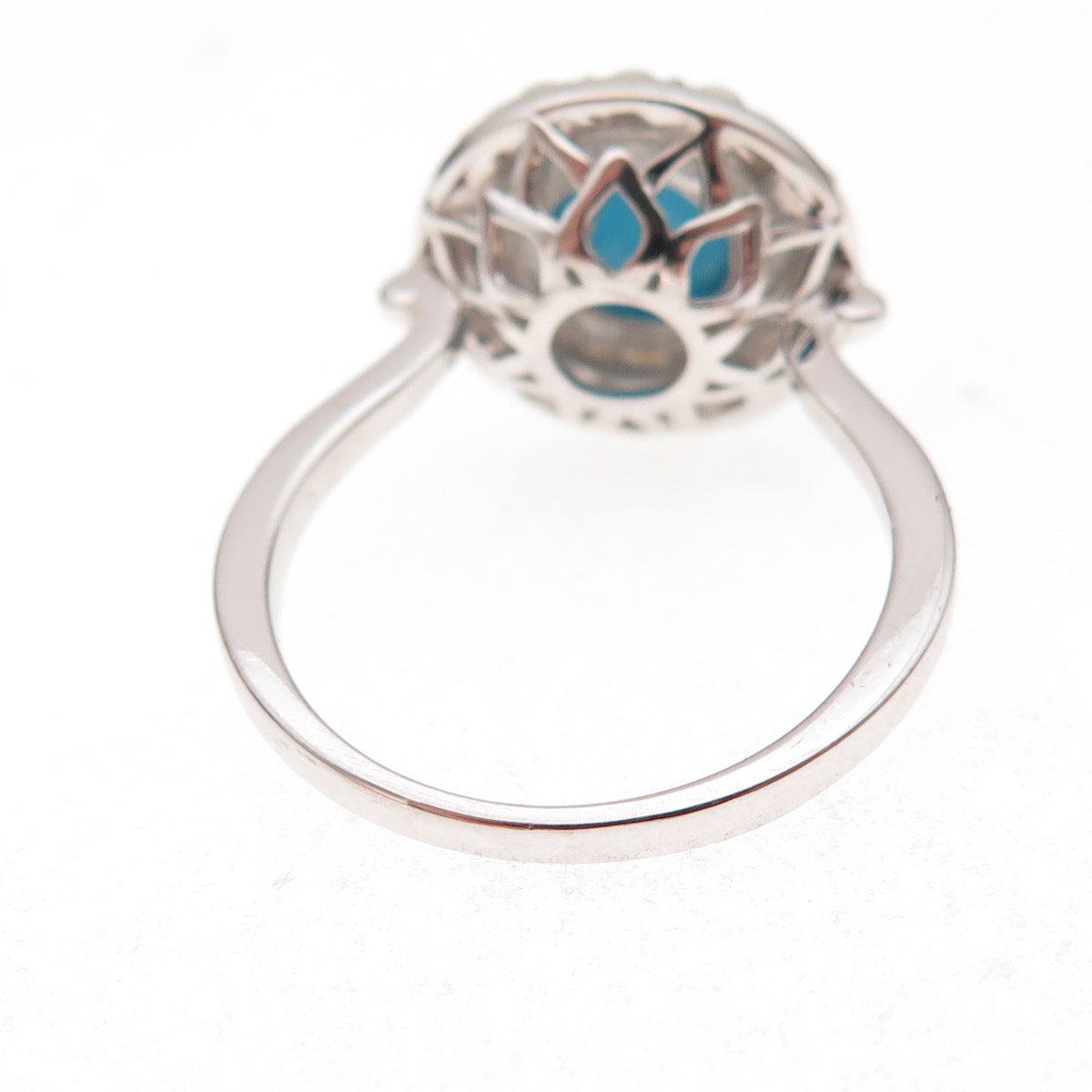 925 Sterling Silver Real Turquoise & Pearl Ring Size 8