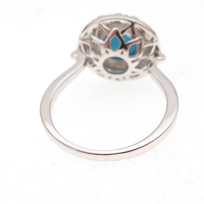 925 Sterling Silver Real Turquoise & Pearl Ring Size 8