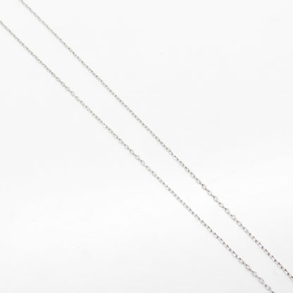 925 Sterling Silver Italy White & Citrine-Tone C Z Rolo Chain Necklace 18"