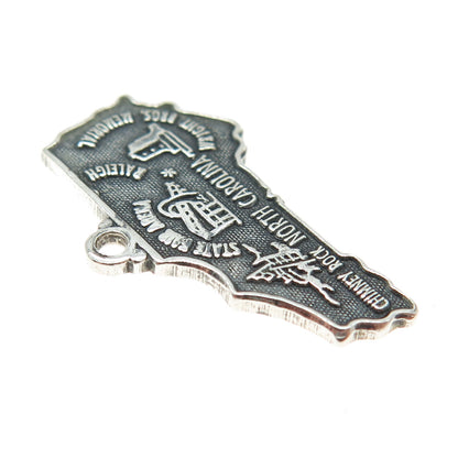 MAISELS INDIAN TRADING 925 Sterling Silver Vintage North Carolina Charm Pendant