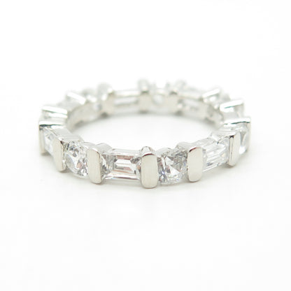 925 Sterling Silver NF Chapal-Zenray C Z All Around Eternity Band Ring Size 6.25