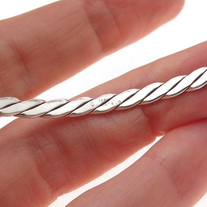 Tiffany & Co. 925 Sterling Silver Antique Art Deco Twisted Bangle Bracelet 8"
