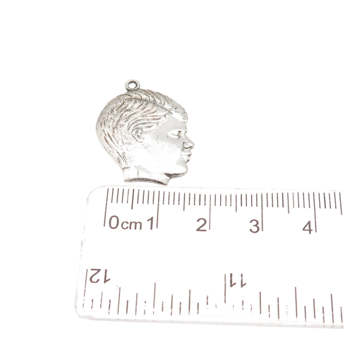 925 Sterling Silver Vintage Boy Profile Mini Charm Pendant