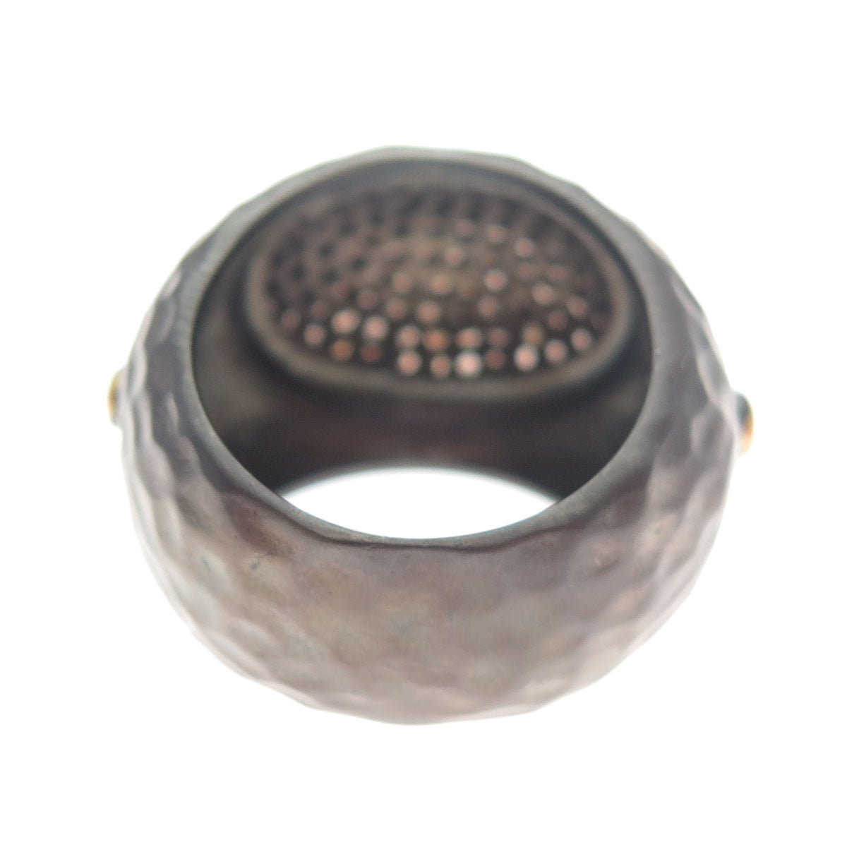 925 Sterling Silver 2-Tone Round-Cut Cognac-Color C Z Ring Size 7.25