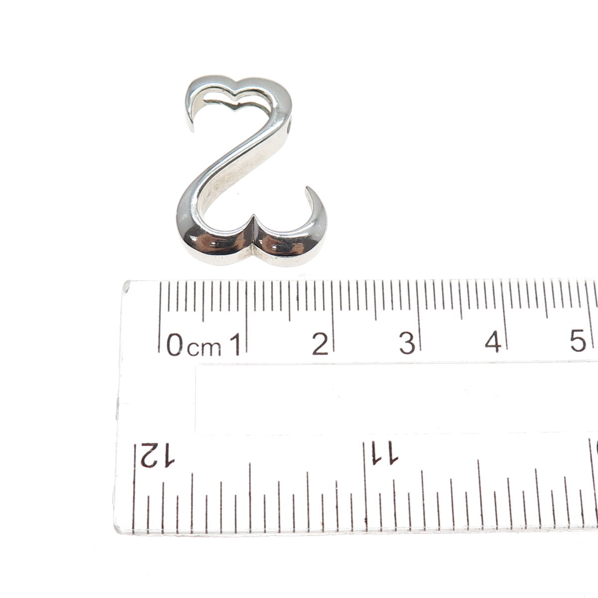 925 Sterling Silver Open Heart Slide Charm Pendant