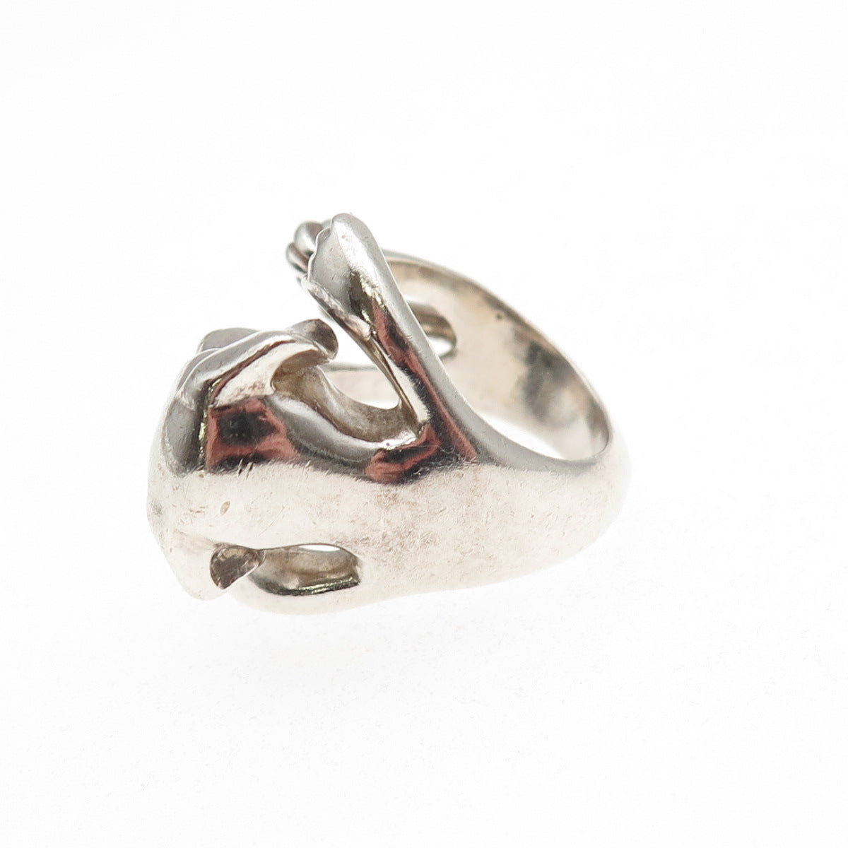NOVE25 Sterling Silver Vintage Jack Russell Terrier Adjustable Ring Size 7.75