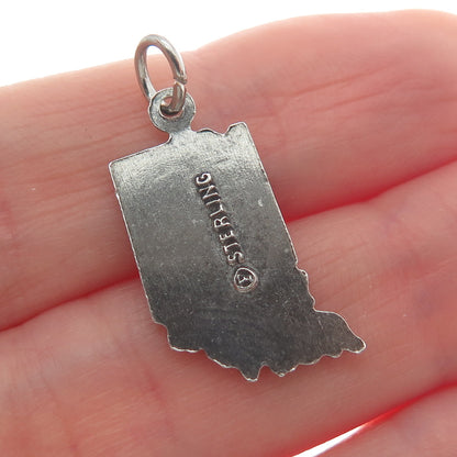 FRENCH & FRANKLIN Sterling Silver Vintage Indiana Oxidized Minimalist Pendant