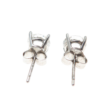 925 Sterling Silver Round-Cut C Z Stud Earrings