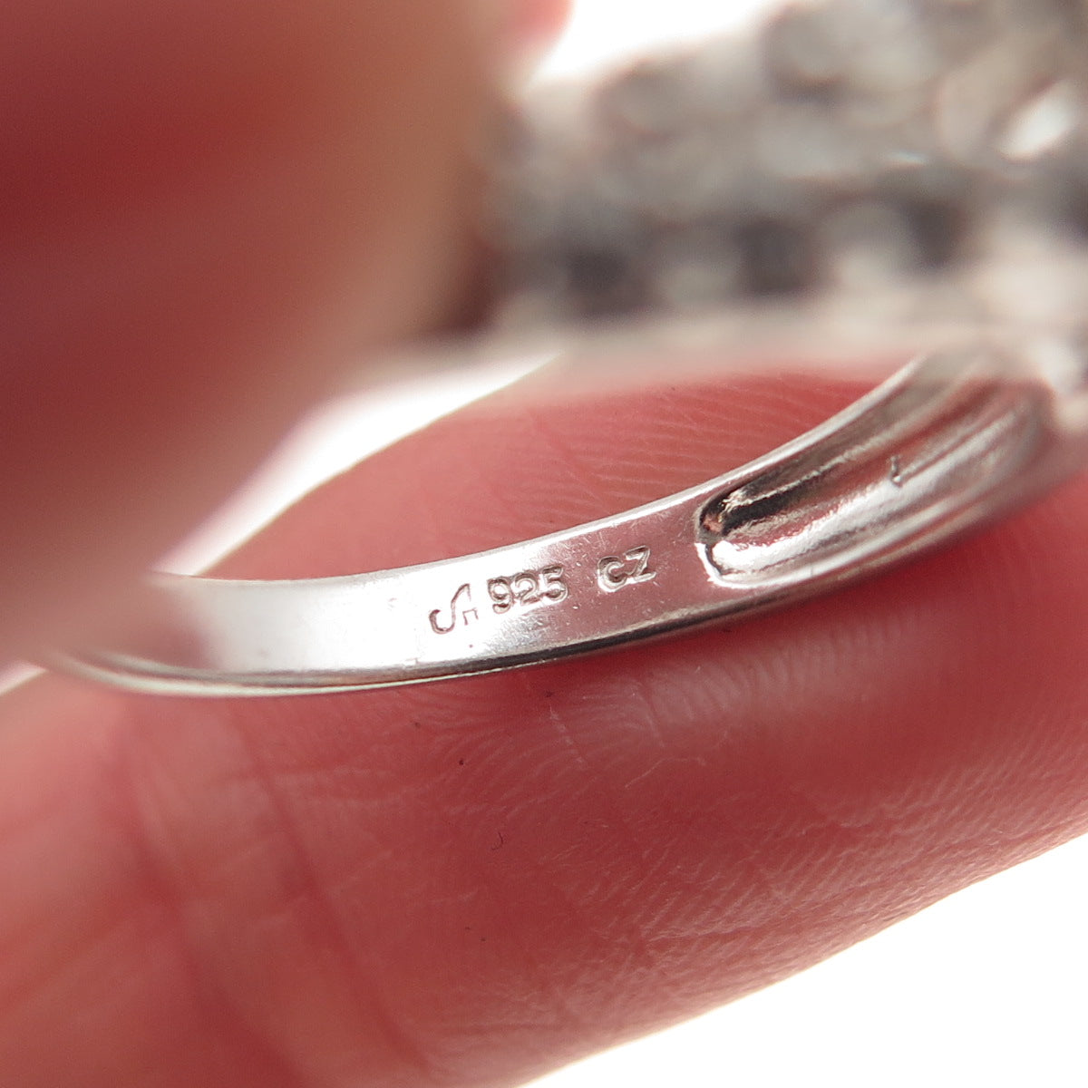 925 Sterling Silver Round-Cut C Z Engagement Ring Size 7.25