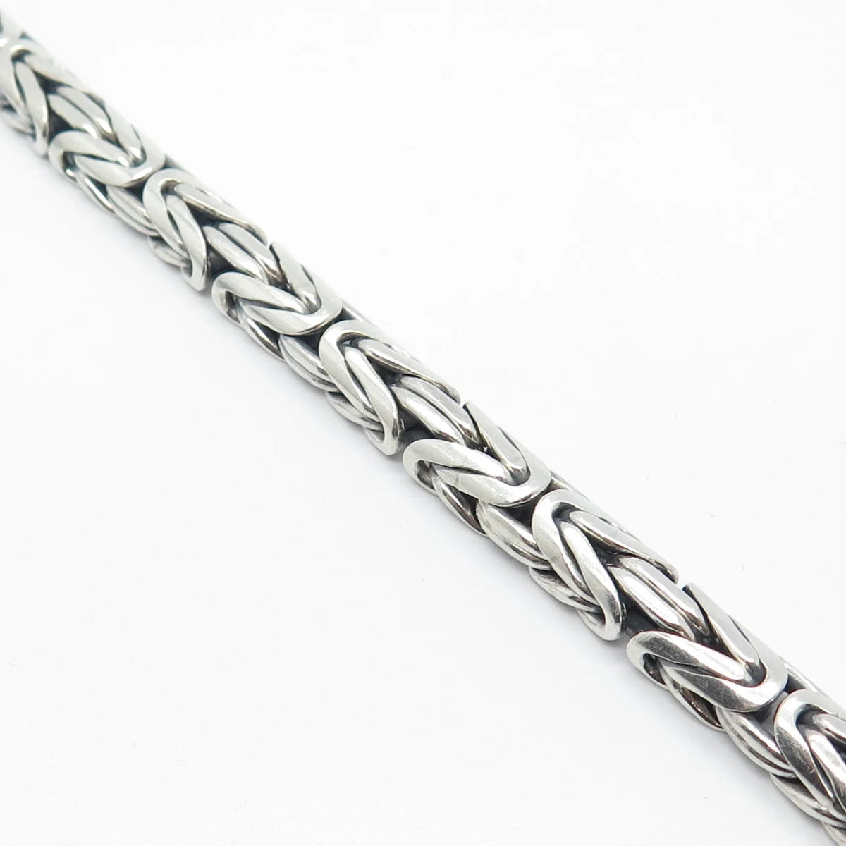 925 Sterling Silver Vintage Byzantine Link Bracelet 7.25"