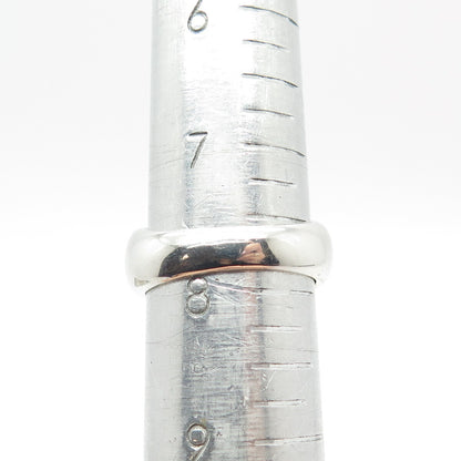 925 Sterling Silver C Z 2-Tone Domed Ring Size 7.75