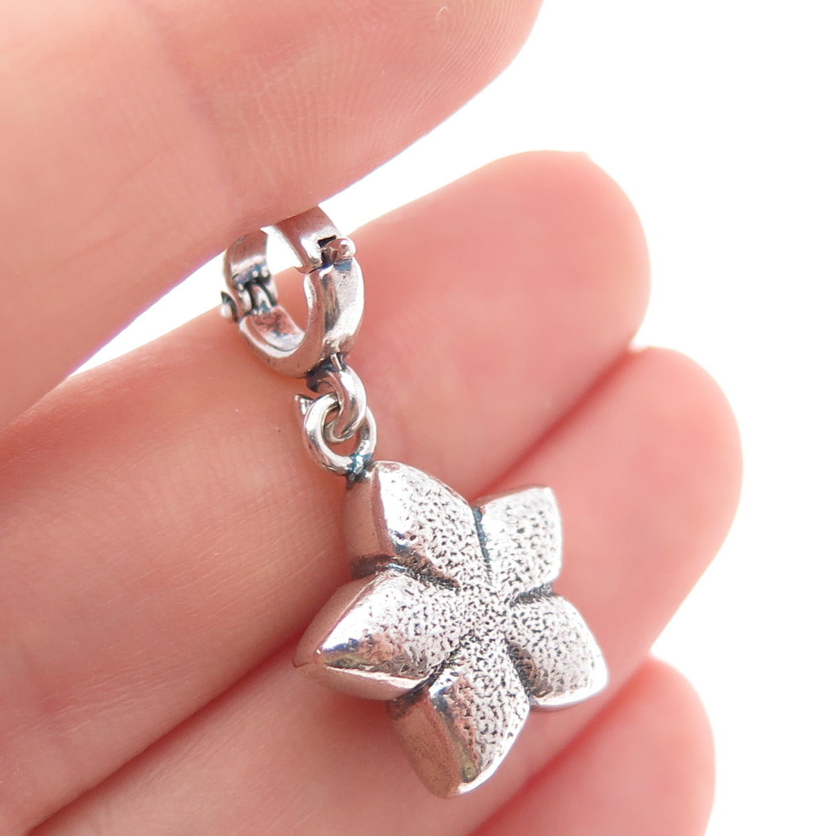 925 Sterling Silver Vintage Star Charm Pendant
