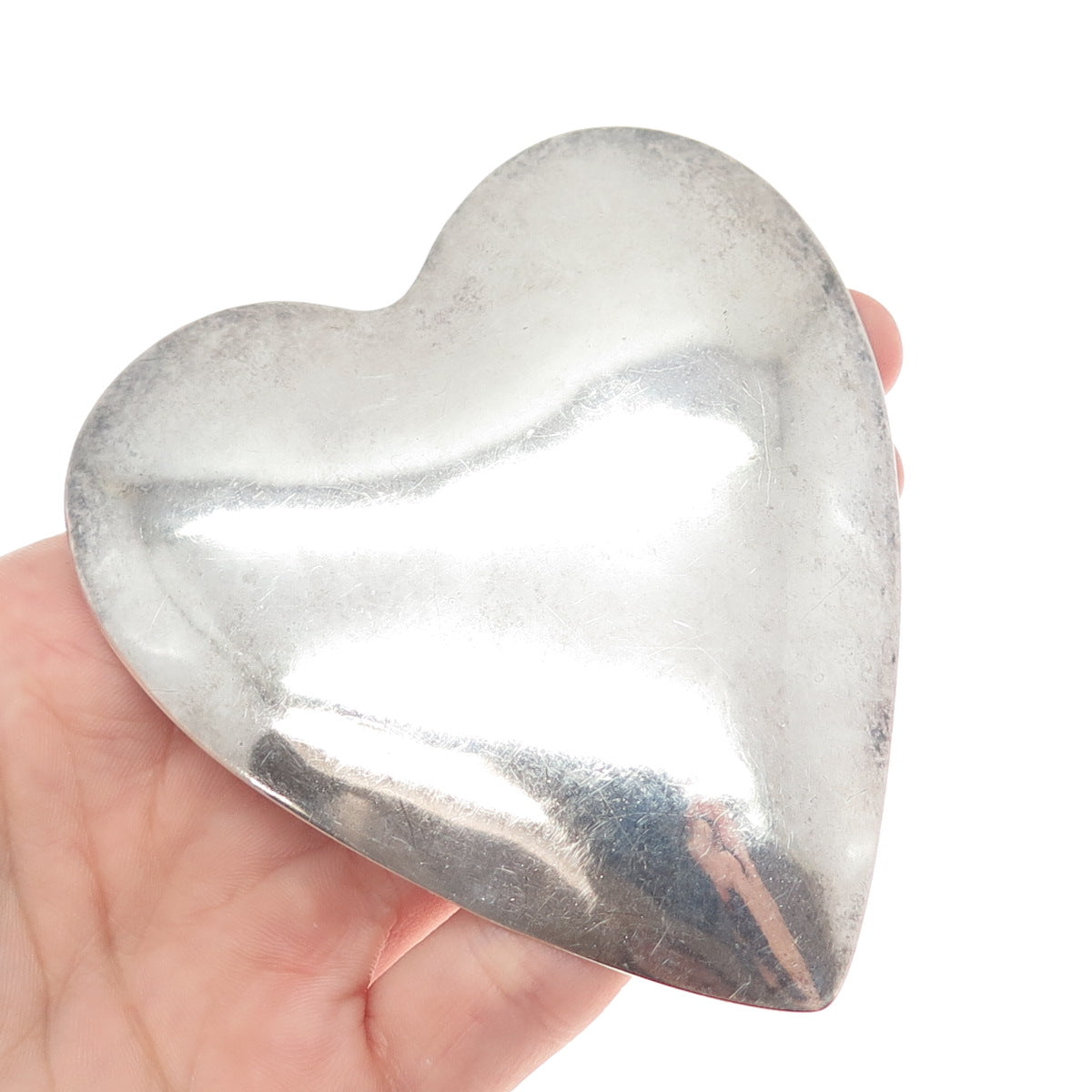 SAM LOVATO KEWA Old Pawn Sterling Silver Vintage Heart Oxidized Brooch / Pendant