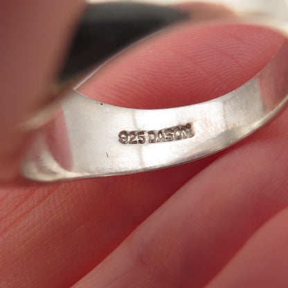 Dason 925 Sterling Silver Vintage Real Diamond Accent & Black Onyx Ring Size 10