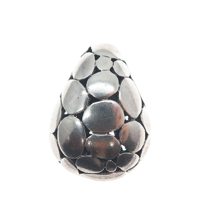925 Sterling Silver Vintage Modernist Kali Oxidized Slide Pendant