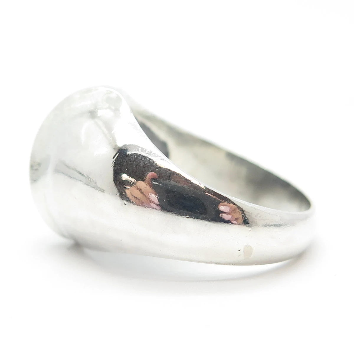 925 Sterling Silver Vintage Ribbed Ring Size 10.25