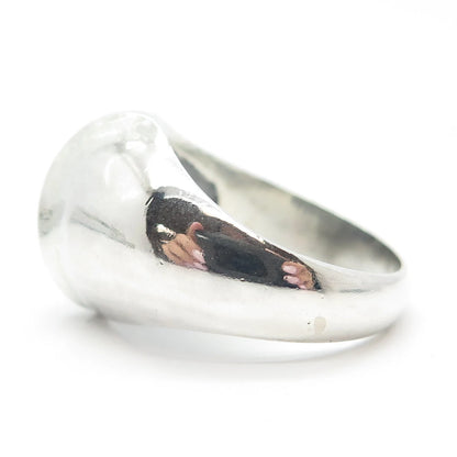 925 Sterling Silver Vintage Ribbed Ring Size 10.25