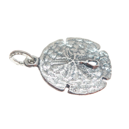 BEAU 925 Sterling Silver Vintage Sand Dollar Oxidized Minimalist Charm Pendant