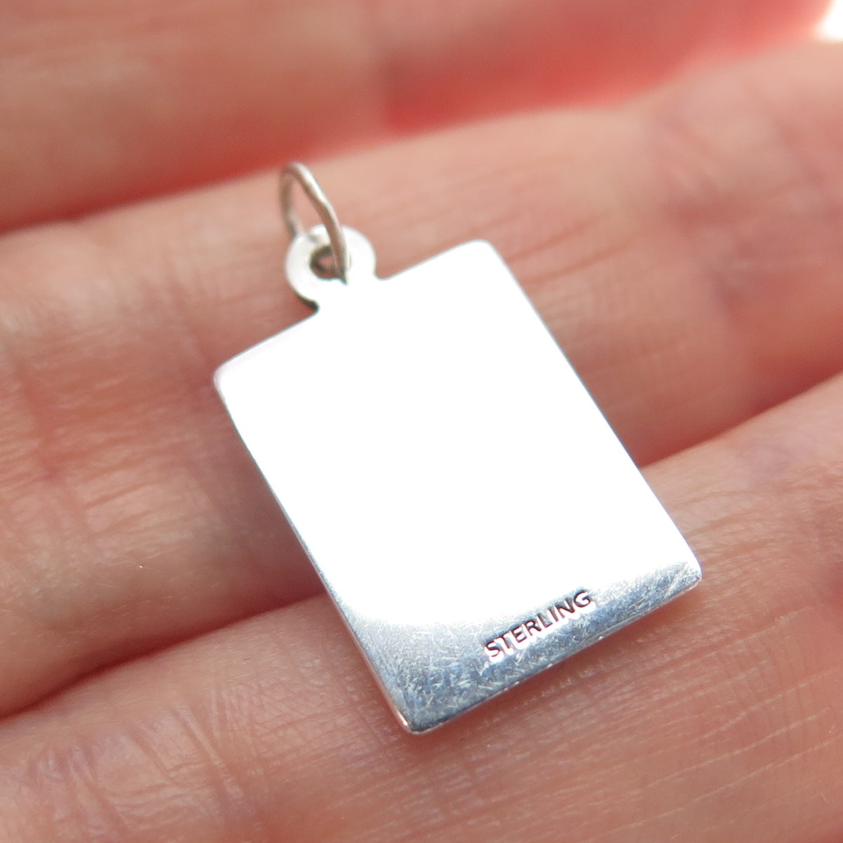 925 Sterling Silver Red Enamel Who Deserves My Heart Minimalist Charm Pendant