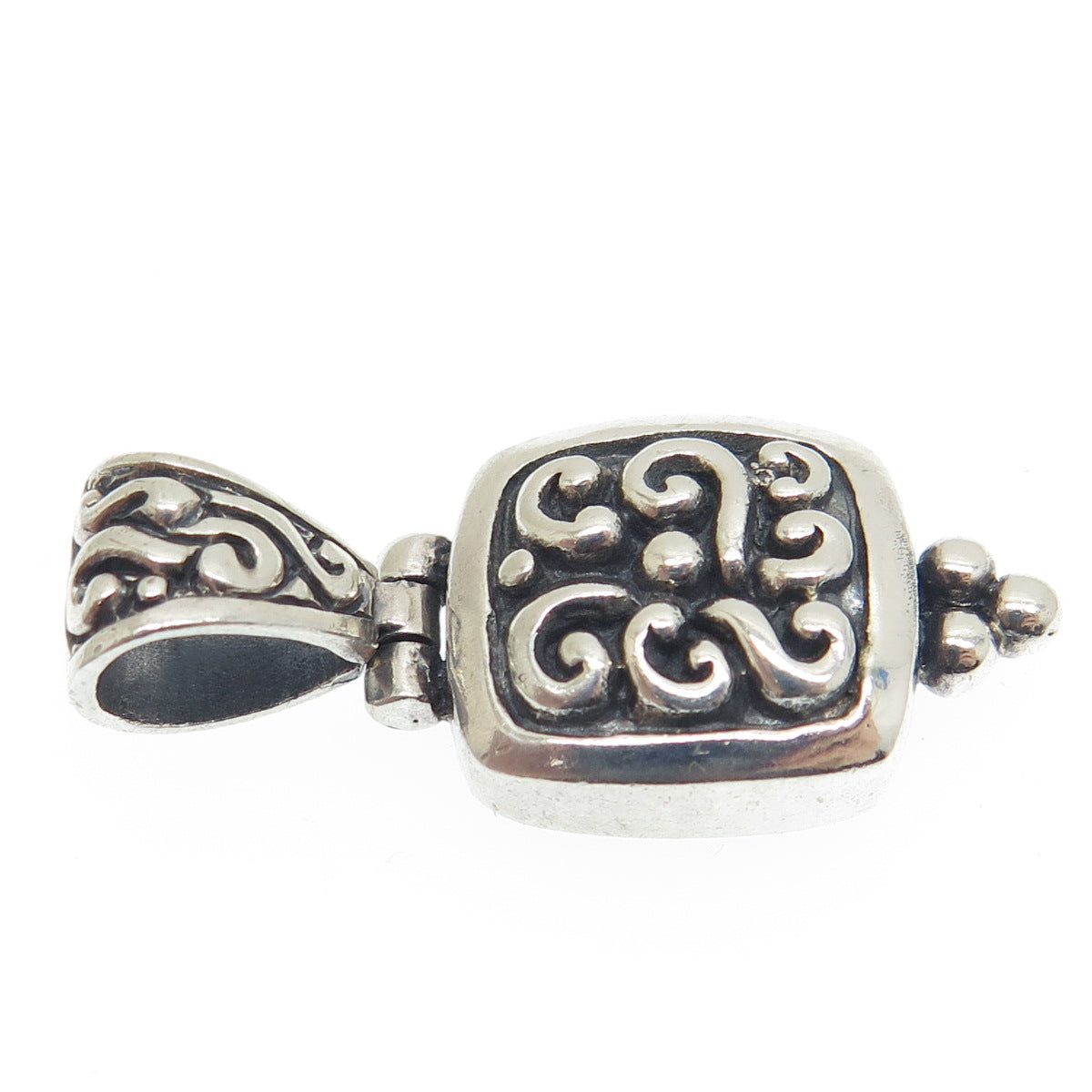 SX SALLY C 925 Sterling Silver Vintage Ornate Oxidized Pendant