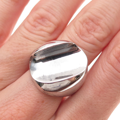 Industria Peruana 925 Sterling Silver Vintage Modernist Oxidized Ring Size 7.25