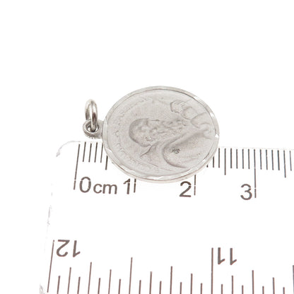 925 Sterling Silver Filled Vintage Saint John Eudes Mini Charm Pendant