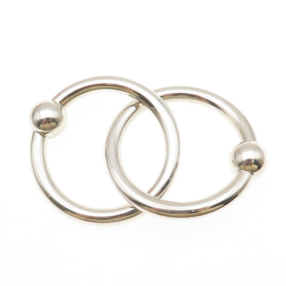 TIFFANY & CO. 925 Sterling Silver Vintage Interlocked Eternity Circle Pin Brooch