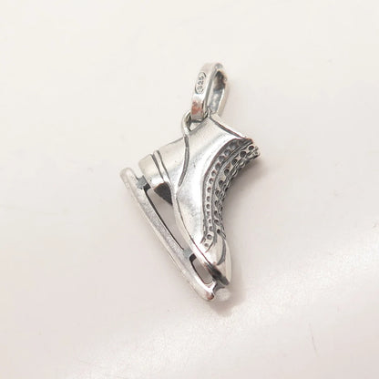 925 Sterling Silver Vintage Skate 3D Pendant