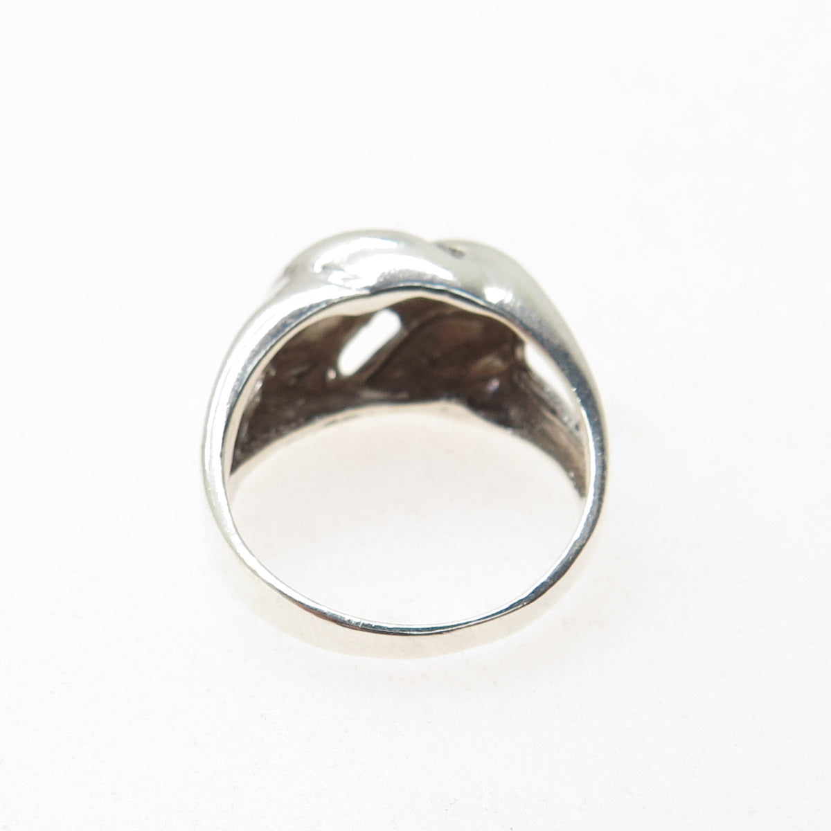 925 Sterling Silver Vintage Modernist Oxidized Ring Size 7.75
