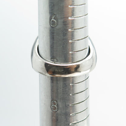 925 Sterling Silver Enamel Real Black Onyx & White Topaz Ring Size 7.25