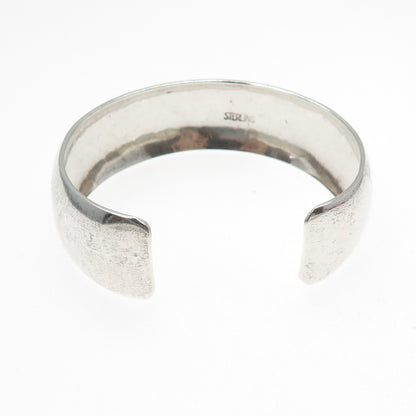 925 Sterling Silver Vintage Adjustable Wide Cuff Bracelet 6.25"