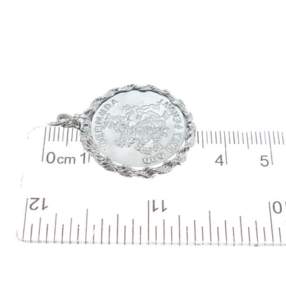 CREA 925 Sterling Silver Vintage Bermuda Coat of Arms Charm Pendant