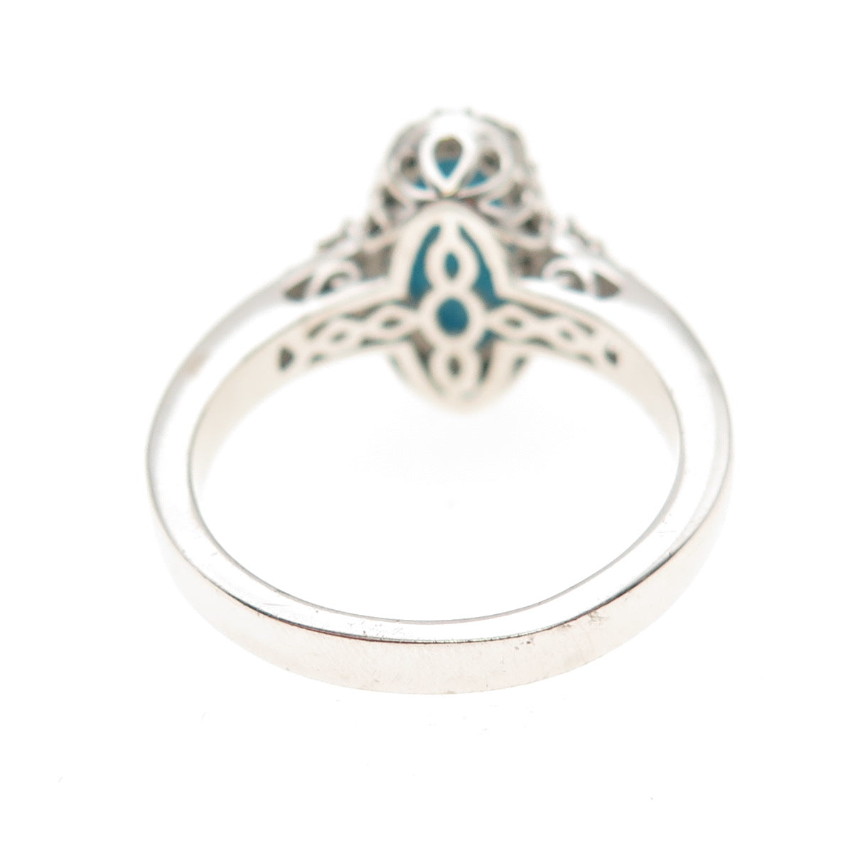 Chuck Clemency 925 Sterling Silver Real Diamond & Turquoise Ring Size 8